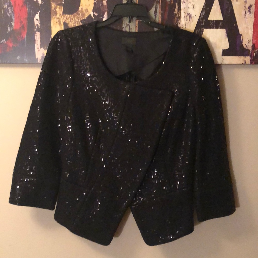 Black crop sequin jacket
